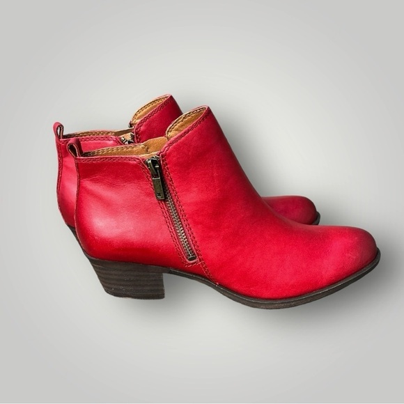 🌻Lucky Brand Leather Basel Bootie Ankle Boots Size 5 - Picture 3 of 11